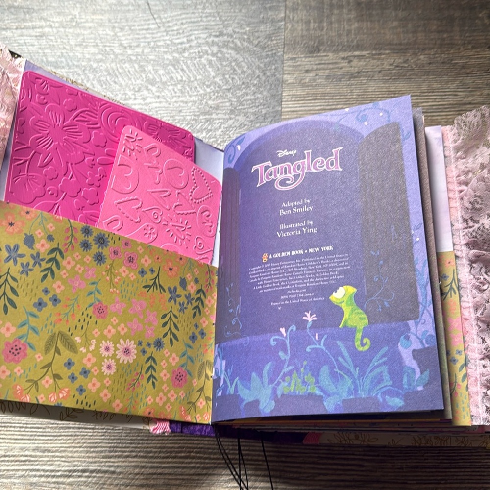 Disney Tangled Little Golden Book Junk Journal Rapunzel Handmade Gift - Picture 4 of 17